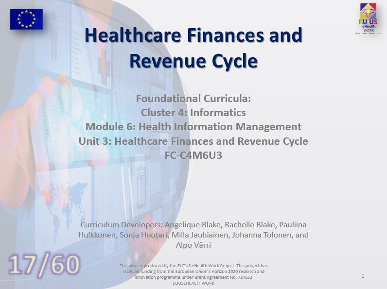 Unit 17: Healthcare Finances and Revenue Cycle