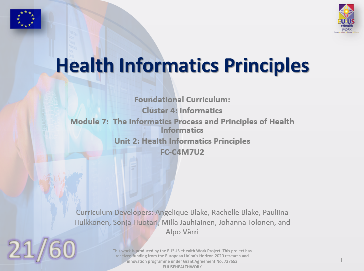 Unit 21: Health Informatics Principles