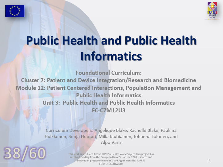 Lesson 38: Public Health and Public Health Informatics